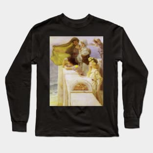 At Aphrodite's Cradle by Sir Lawrence Alma-Tadema Long Sleeve T-Shirt